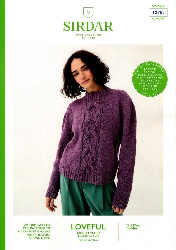 Knitting Pattern - Sirdar 10783 - Loveful DK - Ladies Sweater